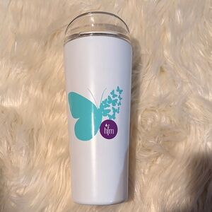 White and Blue Butterfly Tumbler